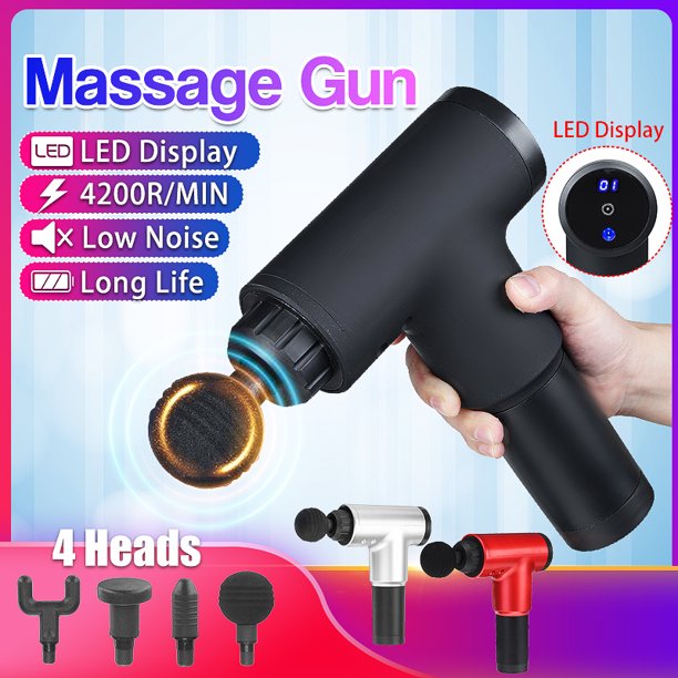 Handheld Muscle Massager Gun 4200r/min +6 Gears Adjustment 4 Mas