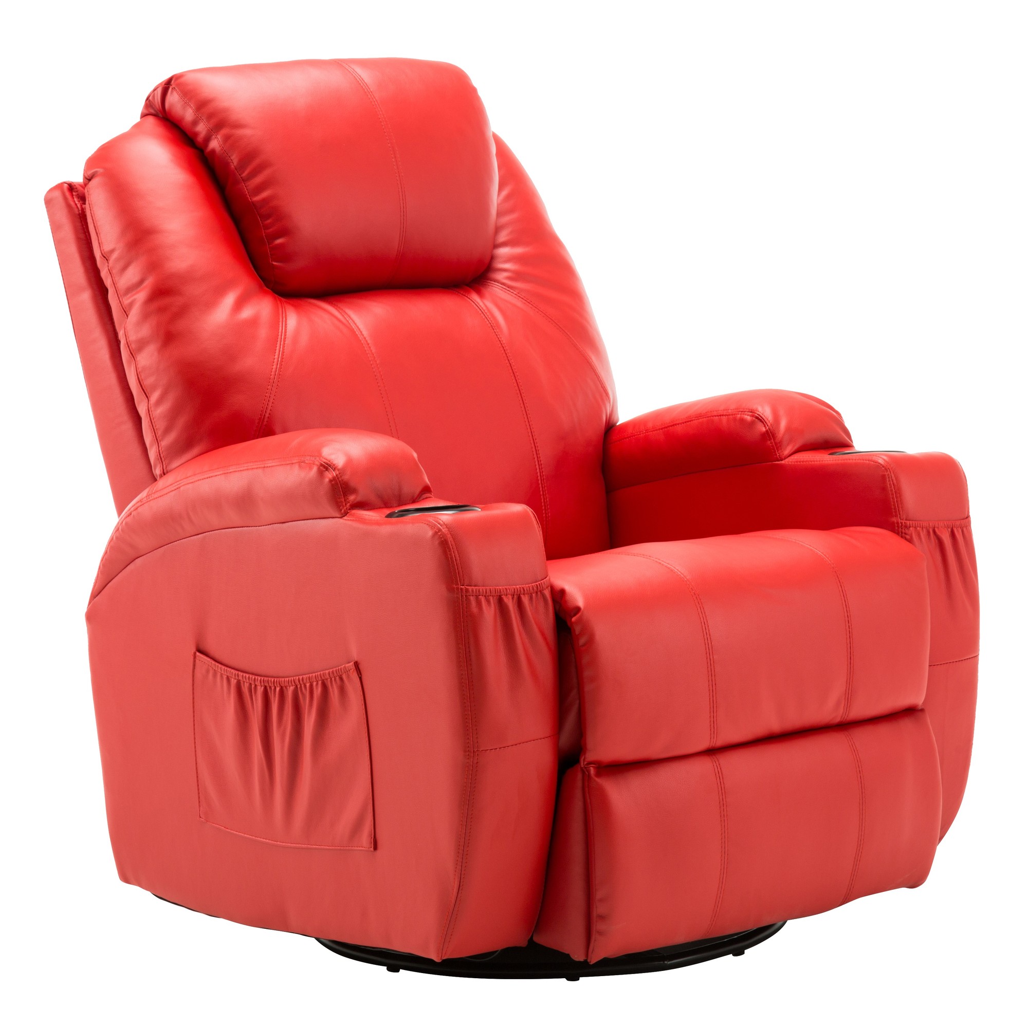 Mcombo Massager Sofa Rocker Recliner Chair PU Leather 360? Swive